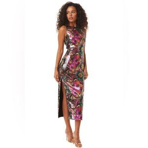 MISA NWT Nakia Floral Grove sequin dress - M/L